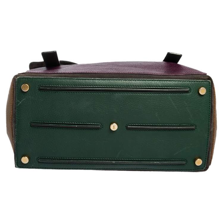 Pre Owned Saint Laurent Multicolor Leather and Suede Medium Muse Two Satchel