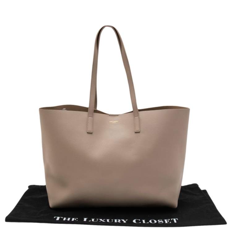 Pre Owned Saint Laurent Beige Leather Shopper Tote