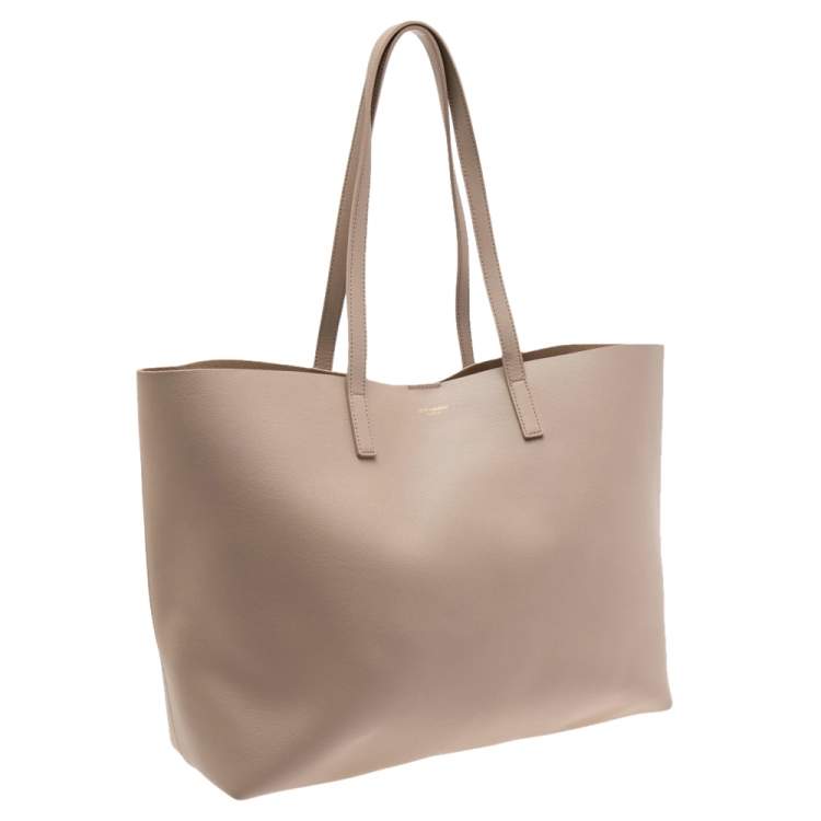 Pre Owned Saint Laurent Beige Leather Shopper Tote