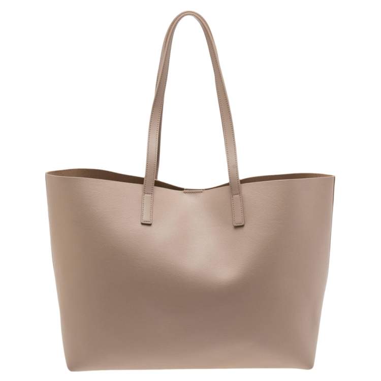 Pre Owned Saint Laurent Beige Leather Shopper Tote