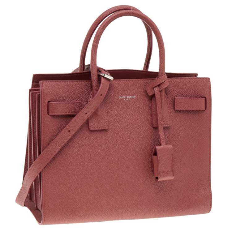 Pre Owned Saint Laurent Brick Red Leather Baby Classic Sac De Jour Tote