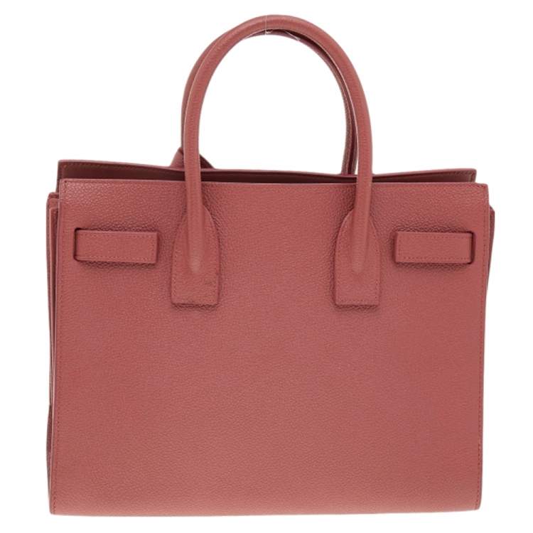 Pre Owned Saint Laurent Brick Red Leather Baby Classic Sac De Jour Tote