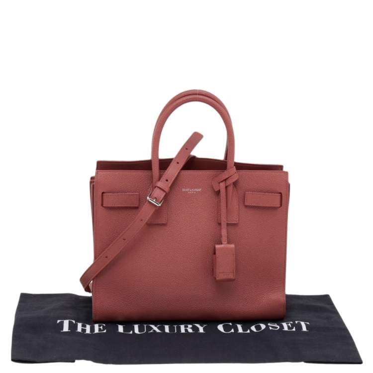 Pre Owned Saint Laurent Brick Red Leather Baby Classic Sac De Jour Tote