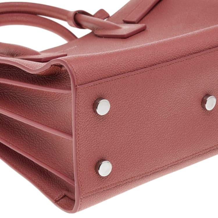Pre Owned Saint Laurent Brick Red Leather Baby Classic Sac De Jour Tote