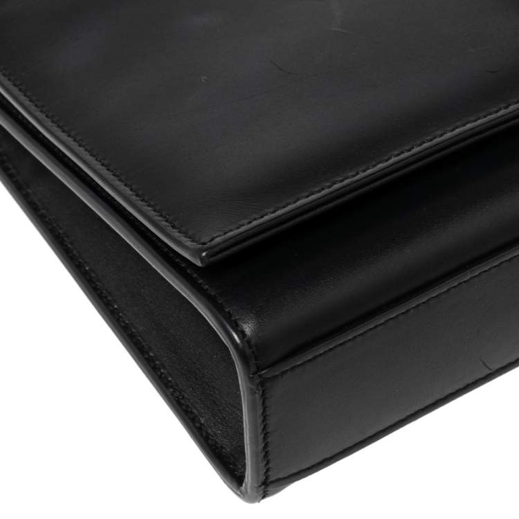 Pre Owned Saint Laurent Black Leather Medium Kate Tassel Shoulder Bag