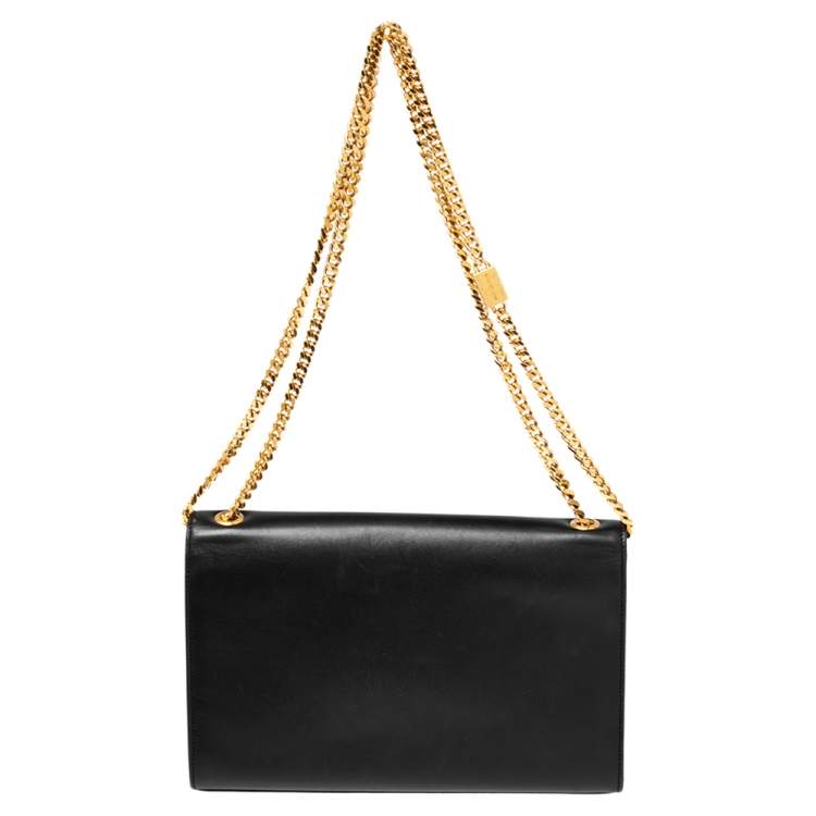Pre Owned Saint Laurent Black Leather Medium Kate Tassel Shoulder Bag