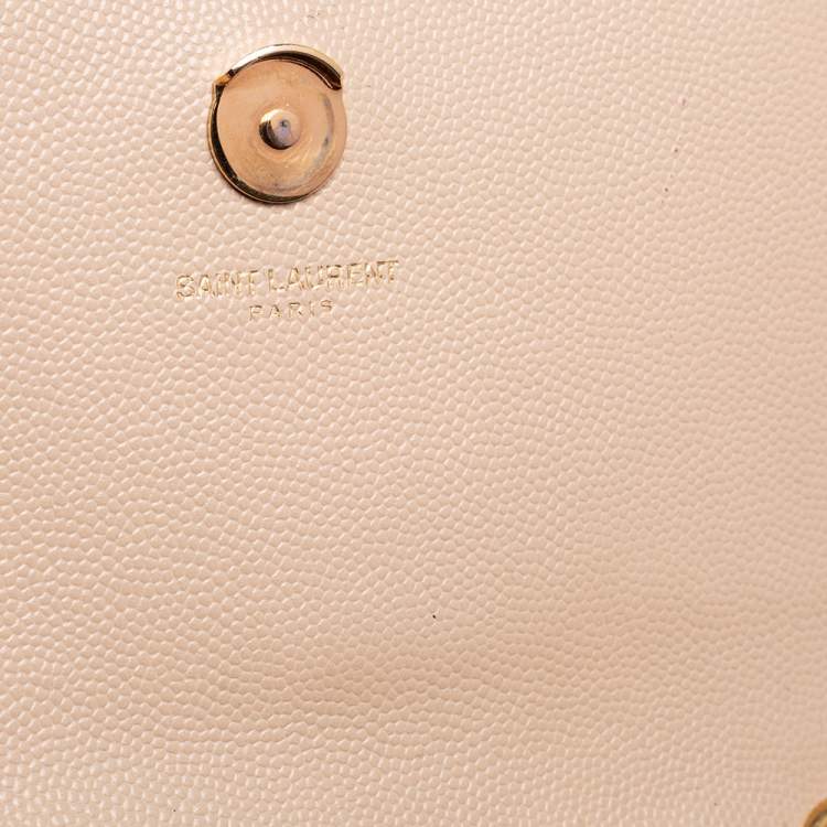 Pre Owned Saint Laurent Beige Leather Small Kate Shoulder Bag