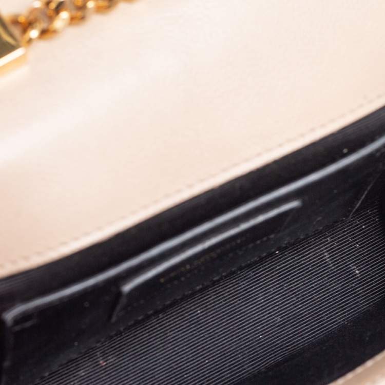 Pre Owned Saint Laurent Beige Leather Small Kate Shoulder Bag