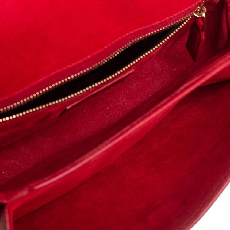 Pre Owned Saint Laurent Red Leather Medium Chyc Shoulder Bag