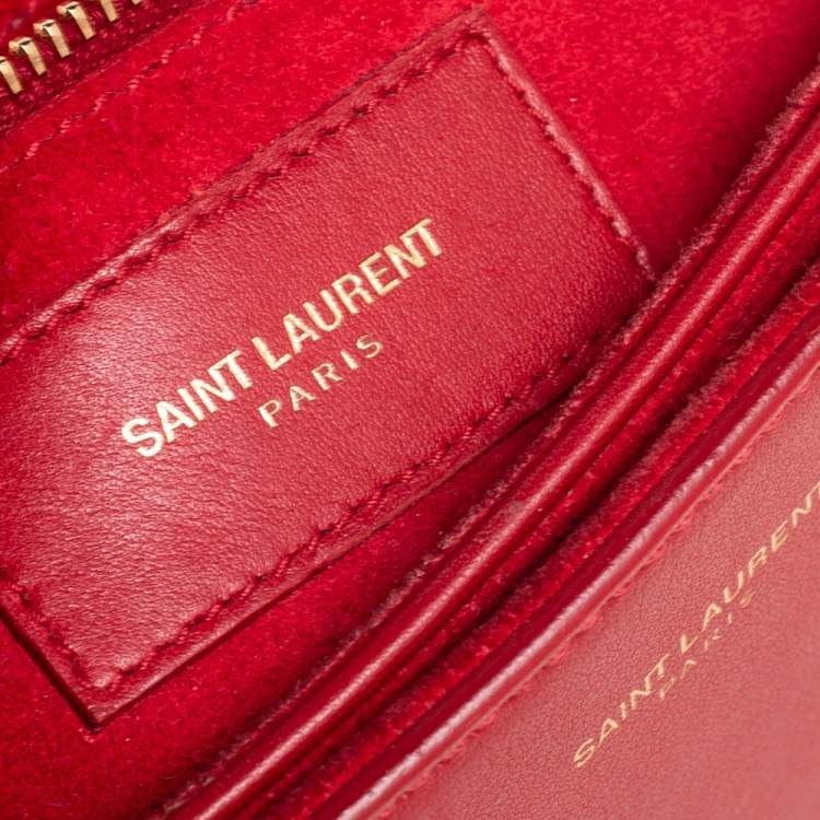 Pre Owned Saint Laurent Red Leather Medium Chyc Shoulder Bag