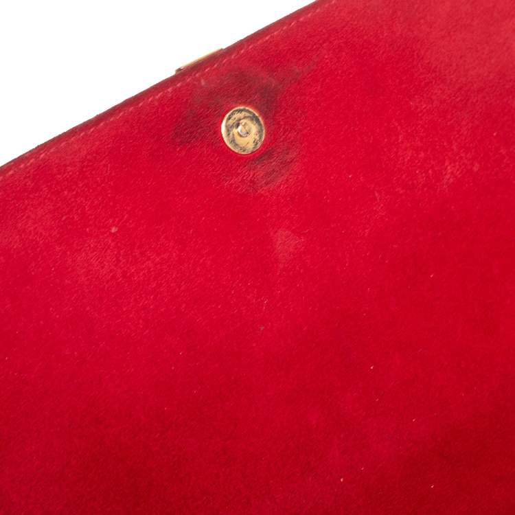 Pre Owned Saint Laurent Red Leather Medium Chyc Shoulder Bag