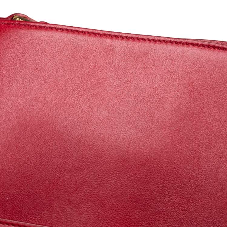 Pre Owned Saint Laurent Red Leather Medium Chyc Shoulder Bag