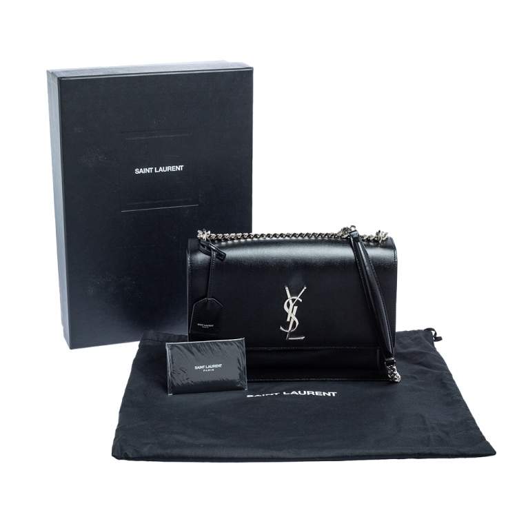Pre Owned Saint Laurent Black Leather Large Sunset Shoulder Bag