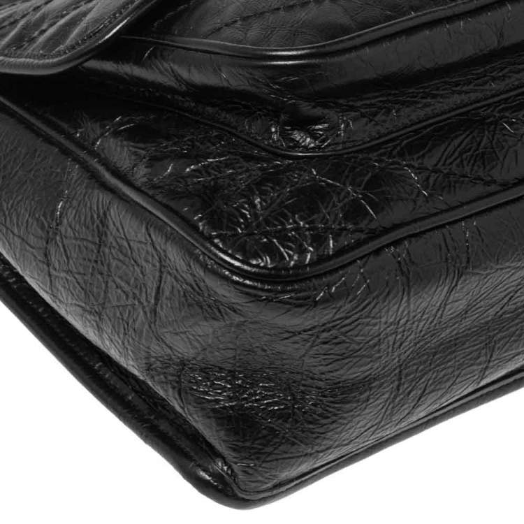 Pre Owned Saint Laurent Black Aged Leather Large Niki Shoulder Bag