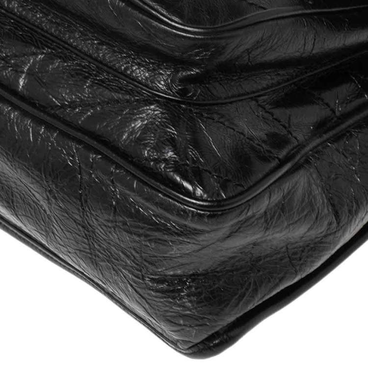 Pre Owned Saint Laurent Black Aged Leather Large Niki Shoulder Bag