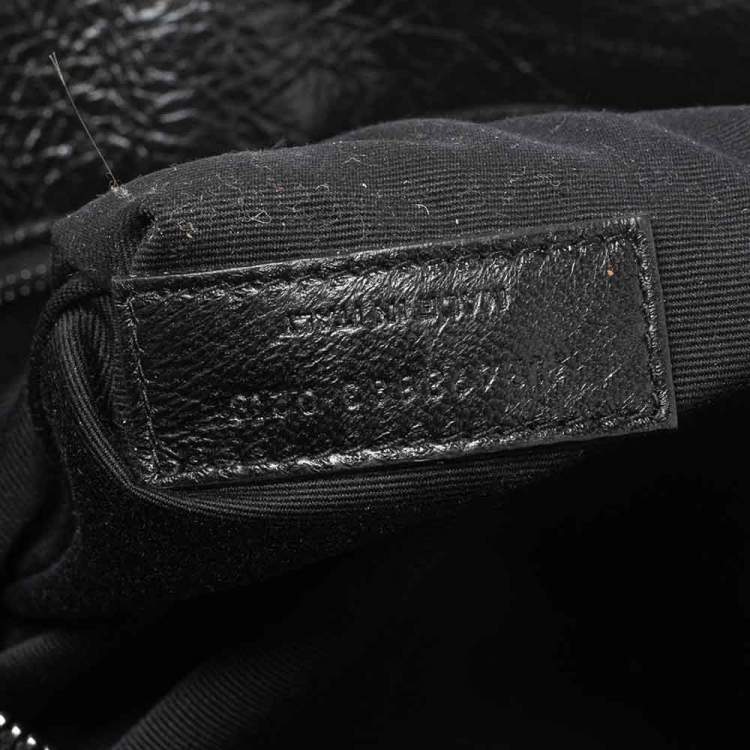 Pre Owned Saint Laurent Black Aged Leather Large Niki Shoulder Bag