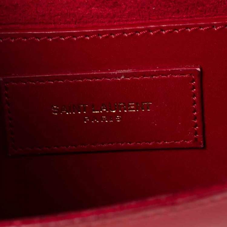 Pre Owned Saint Laurent Red Leather Small Kate Tassel Crossbody Bag