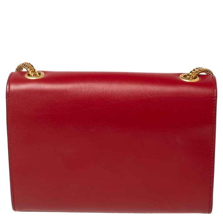 Pre Owned Saint Laurent Red Leather Small Kate Tassel Crossbody Bag