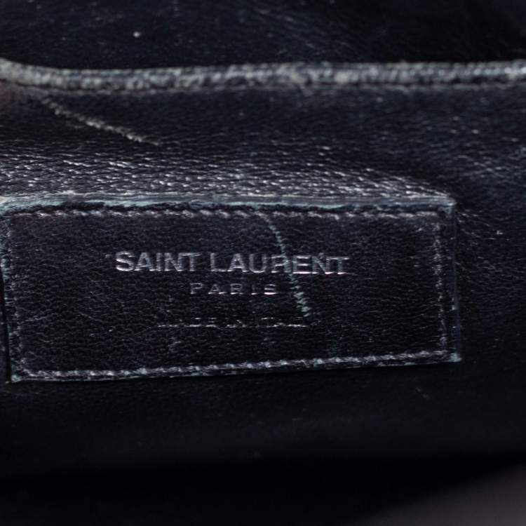 Pre Owned Saint Laurent Black Lizard Embossed Leather Baby Classic Sac De Jour Tote