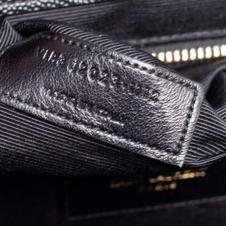 Pre Owned Saint Laurent Black Chevron Quilted Leather Monogram Envelope Shoulder Bag