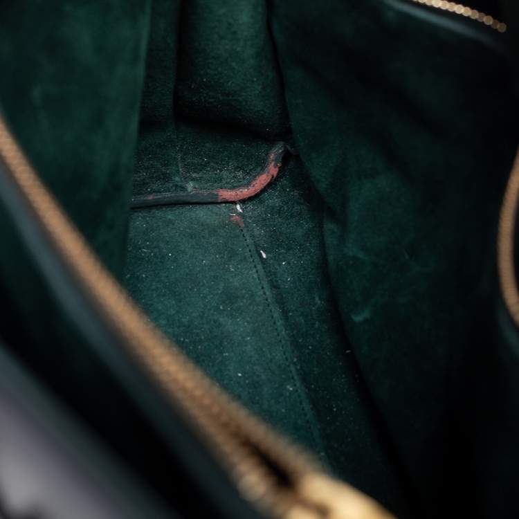 Pre Owned Saint Laurent Green Leather Small Classic Sac De Jour Tote