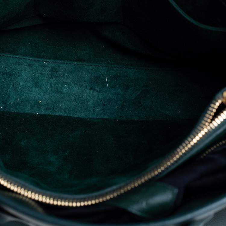 Pre Owned Saint Laurent Green Leather Small Classic Sac De Jour Tote