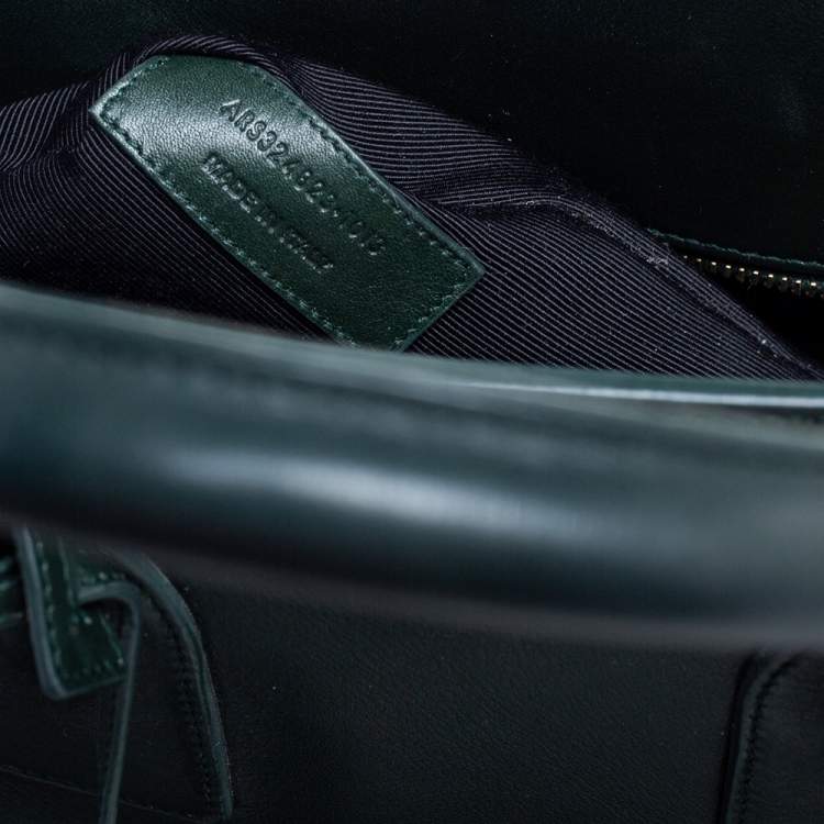 Pre Owned Saint Laurent Green Leather Small Classic Sac De Jour Tote