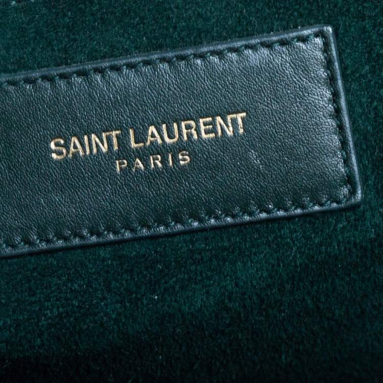 Pre Owned Saint Laurent Green Leather Small Classic Sac De Jour Tote