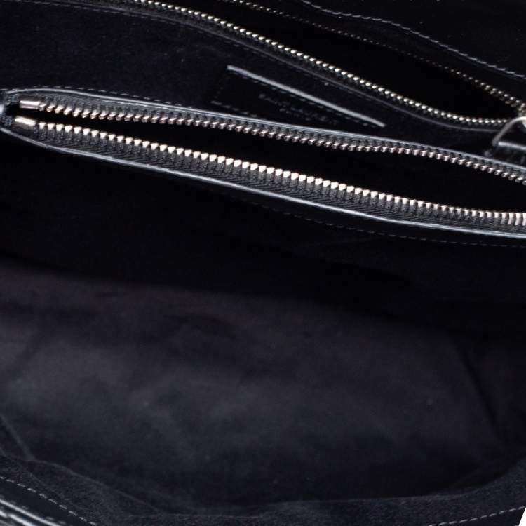 Pre Owned Saint Laurent Black Matelassé Leather Medium Loulou Shoulder Bag