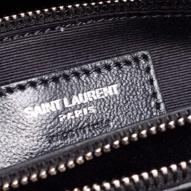 Pre Owned Saint Laurent Black Matelassé Leather Medium Loulou Shoulder Bag