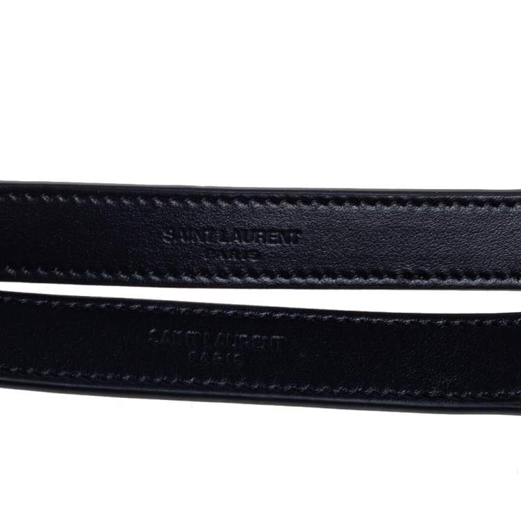 Pre Owned Saint Laurent Black Matelassé Leather Medium Loulou Shoulder Bag