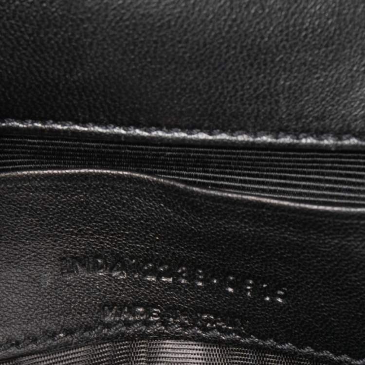 Pre Owned Saint Laurent Black Crochet and Python Embossed Leather Baby Monogram Crossbody Bag