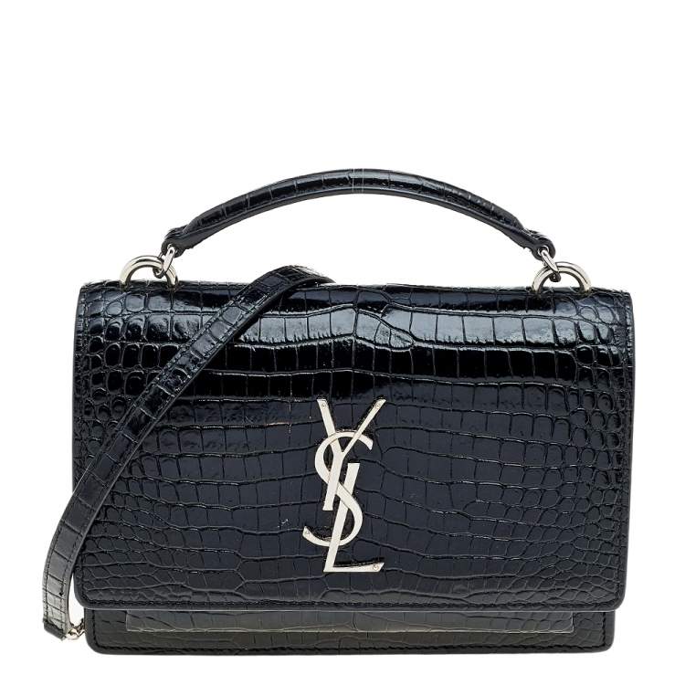 Ysl sunset black discount crocodile