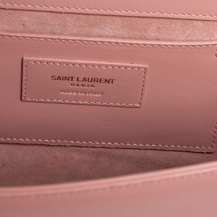 Pre Owned Saint Laurent Pink Leather Medium Kate Tassel Shoulder Bag