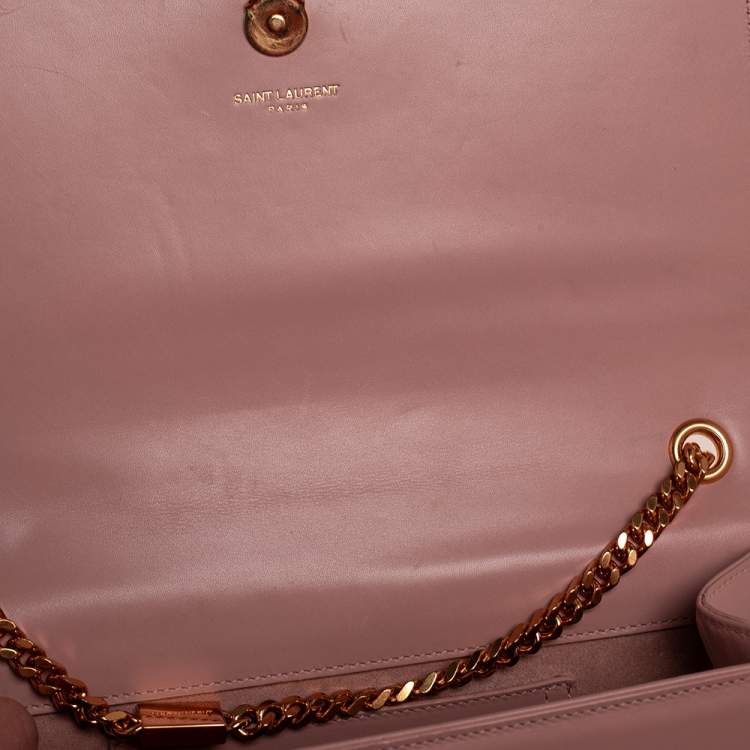 Pre Owned Saint Laurent Pink Leather Medium Kate Tassel Shoulder Bag
