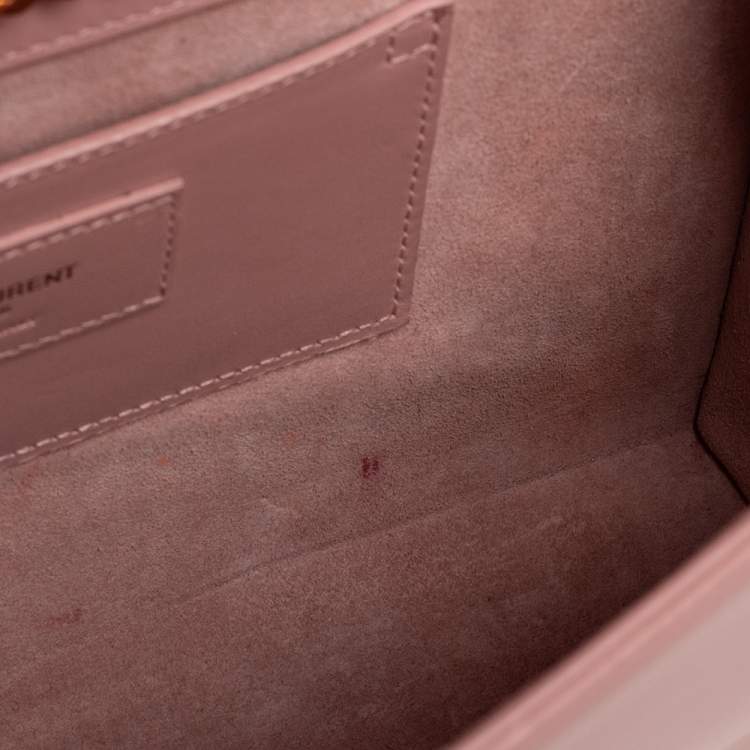 Pre Owned Saint Laurent Pink Leather Medium Kate Tassel Shoulder Bag