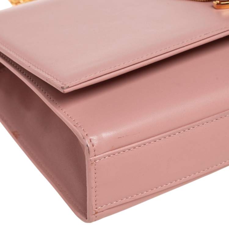 Pre Owned Saint Laurent Pink Leather Medium Kate Tassel Shoulder Bag