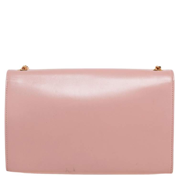 Pre Owned Saint Laurent Pink Leather Medium Kate Tassel Shoulder Bag