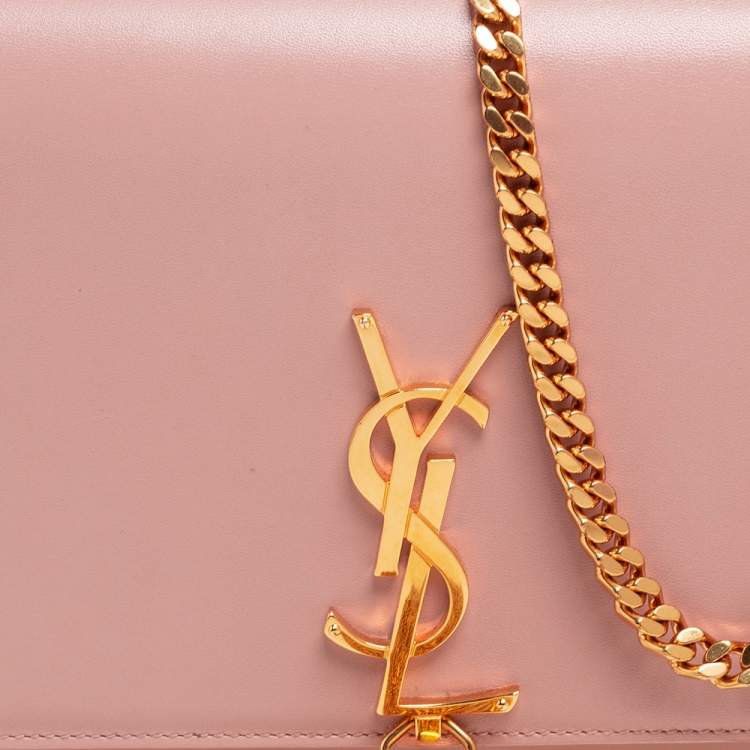 Pre Owned Saint Laurent Pink Leather Medium Kate Tassel Shoulder Bag