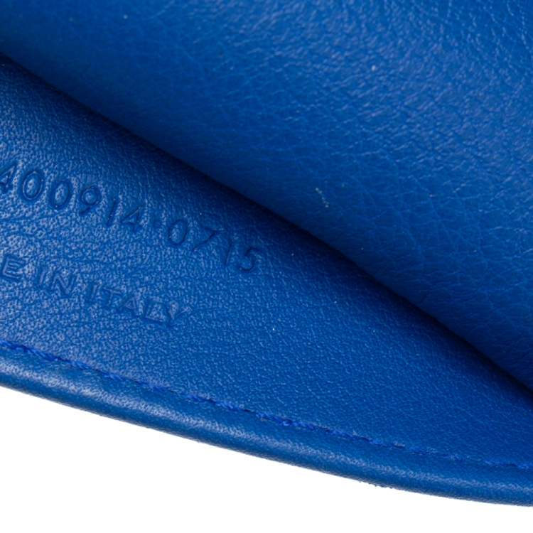 Pre Owned Saint Laurent Blue Leather Baby Monogram Cabas Tote