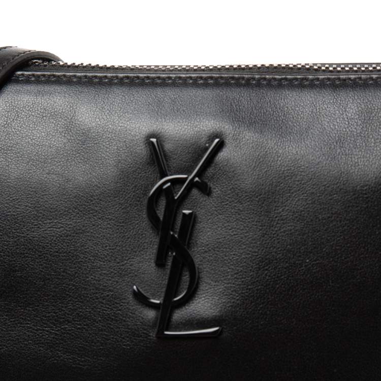 Pre Owned Saint Laurent Black Leather Fringe Shoulder Bag