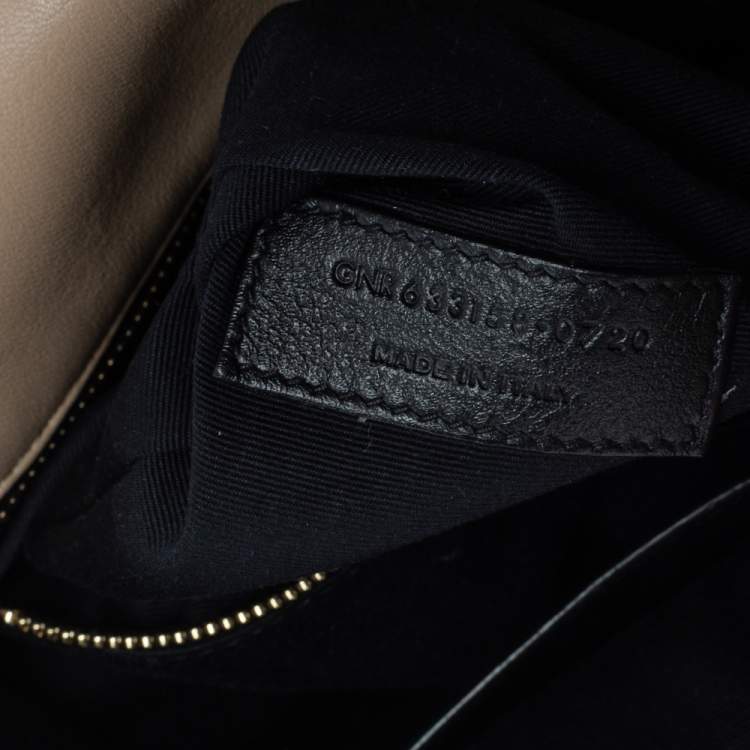 Pre Owned Saint Laurent Beige Matelassé Leather Niki Chain Bag 