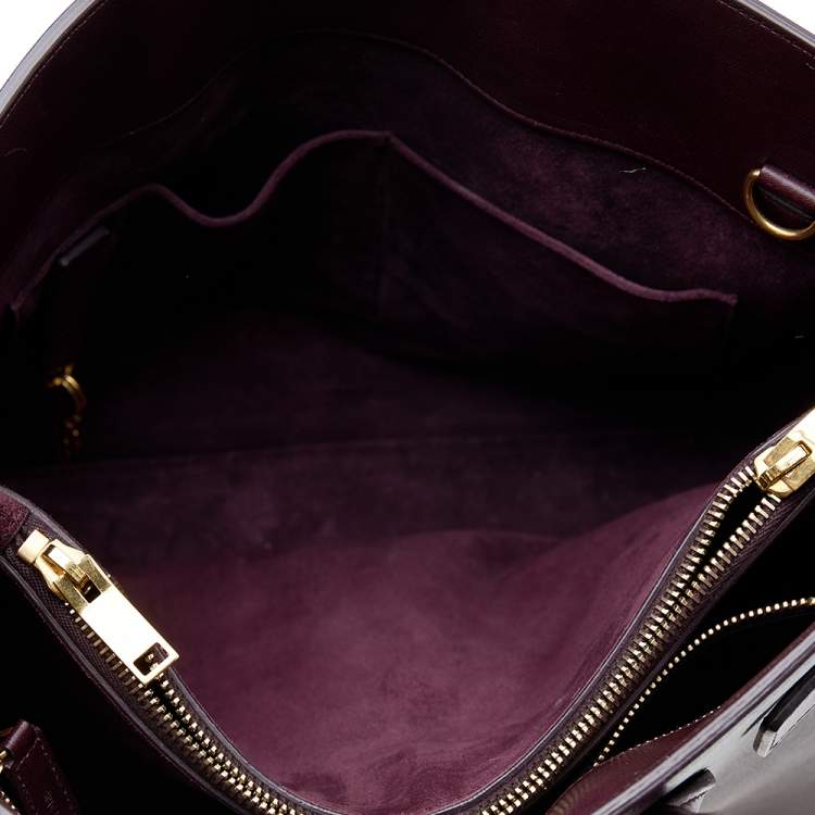 Pre Owned Saint Laurent Burgundy Leather Small Sac De Jour Tote