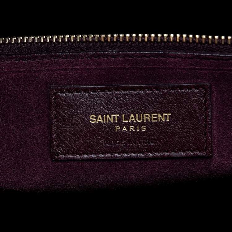 Pre Owned Saint Laurent Burgundy Leather Small Sac De Jour Tote