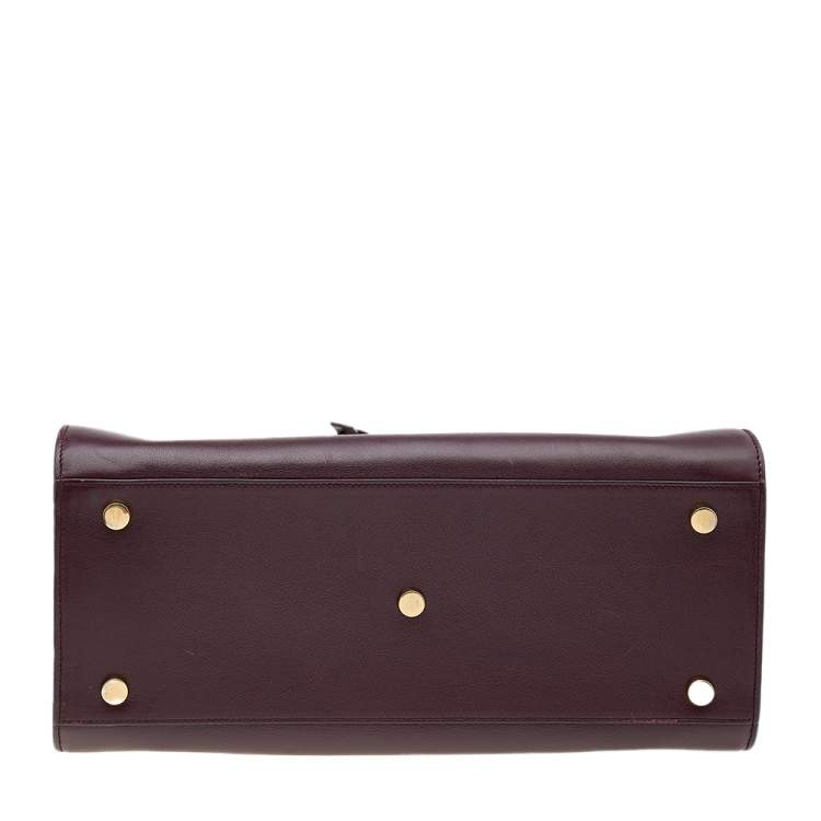 Pre Owned Saint Laurent Burgundy Leather Small Sac De Jour Tote