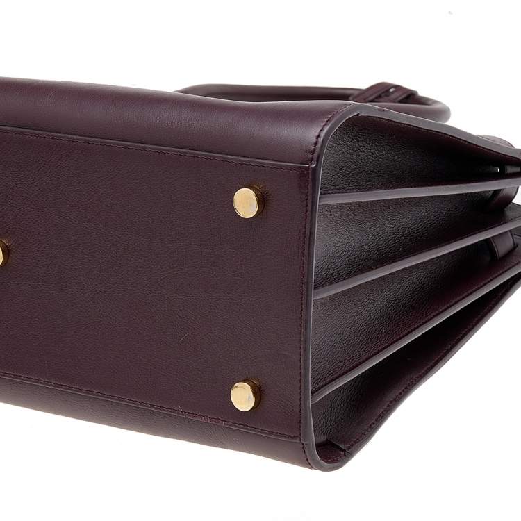 Pre Owned Saint Laurent Burgundy Leather Small Sac De Jour Tote