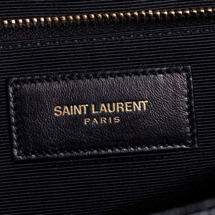 Pre Owned Saint Laurent Black Matelassé Leather Large Cassandre Flap Bag