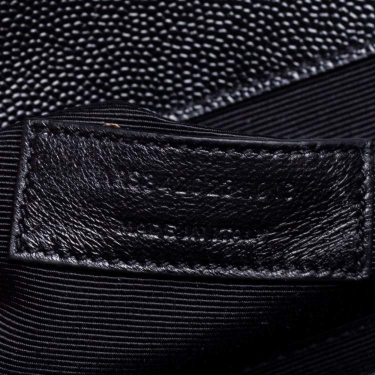 Pre Owned Saint Laurent Black Matelassé Leather Large Cassandre Flap Bag