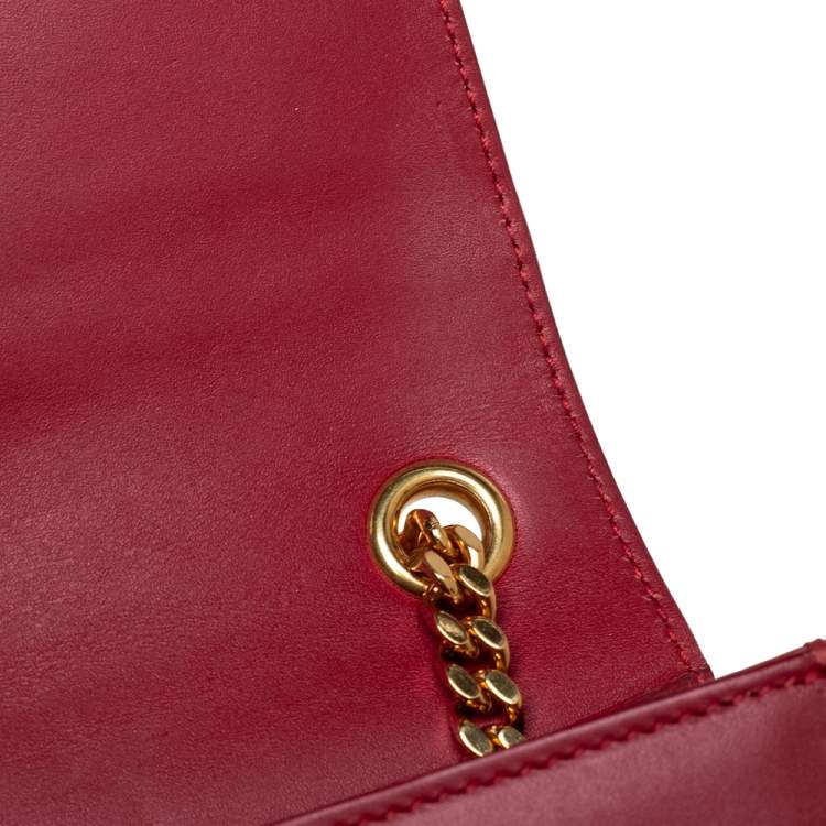 Pre Owned Saint Laurent Red Leather Small Kate Tassel Crossbody Bag