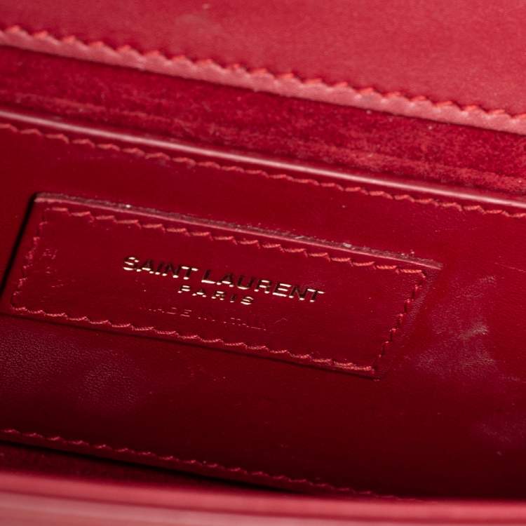 Pre Owned Saint Laurent Red Leather Small Kate Tassel Crossbody Bag